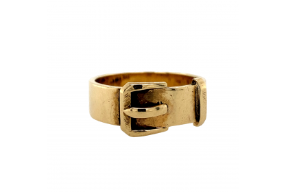 9ct Yellow Gold 1970 Buckle Ring