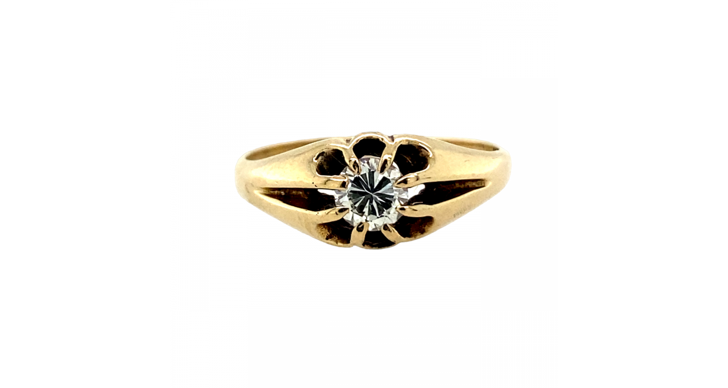 9ct Yellow Gold 0.15ct Diamond Gypsy Ring