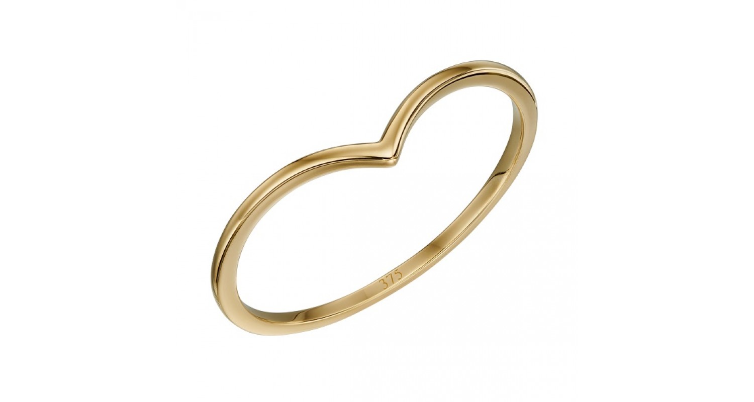 9ct Yellow Gold V Shape Ring