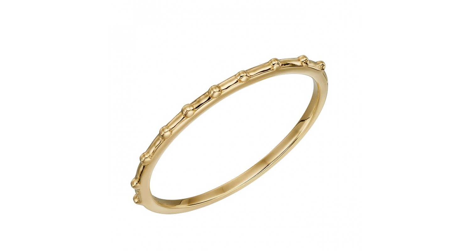 9ct Yellow Gold Stippled Edge Ring