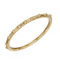 9ct Yellow Gold Stippled Edge Ring