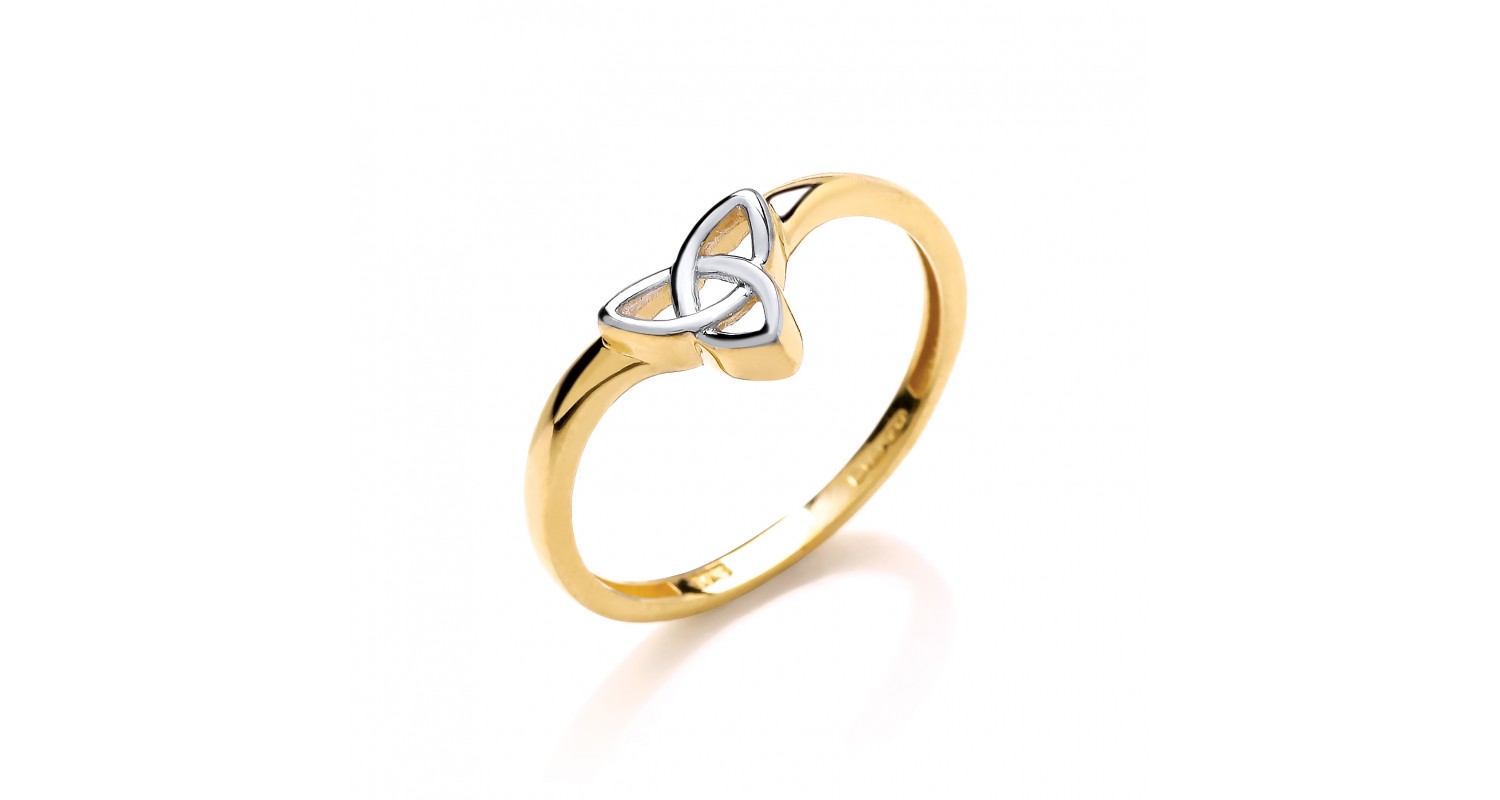 9ct Yellow/White Gold Wishbone Style Celtic Ring