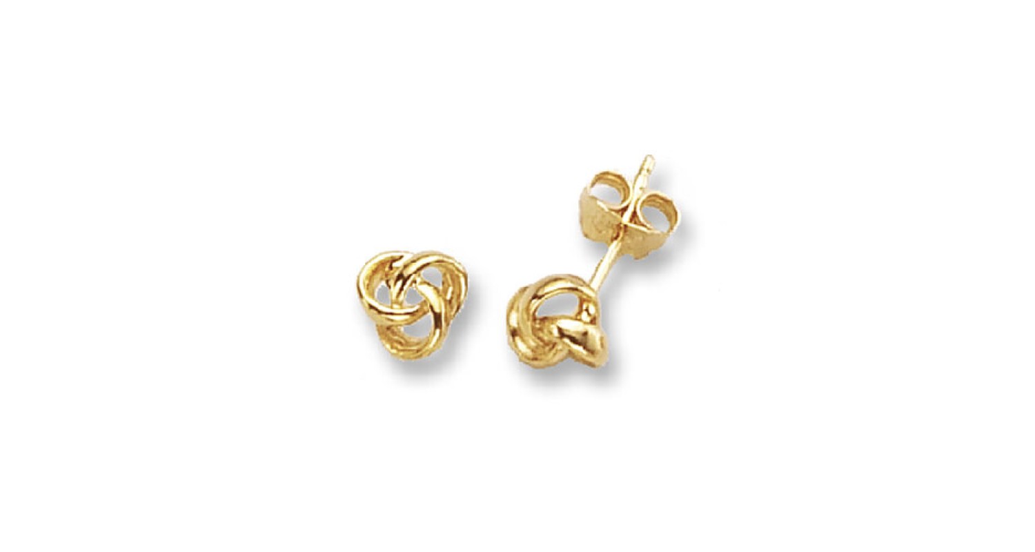 9ct Yellow Gold Knot Studs