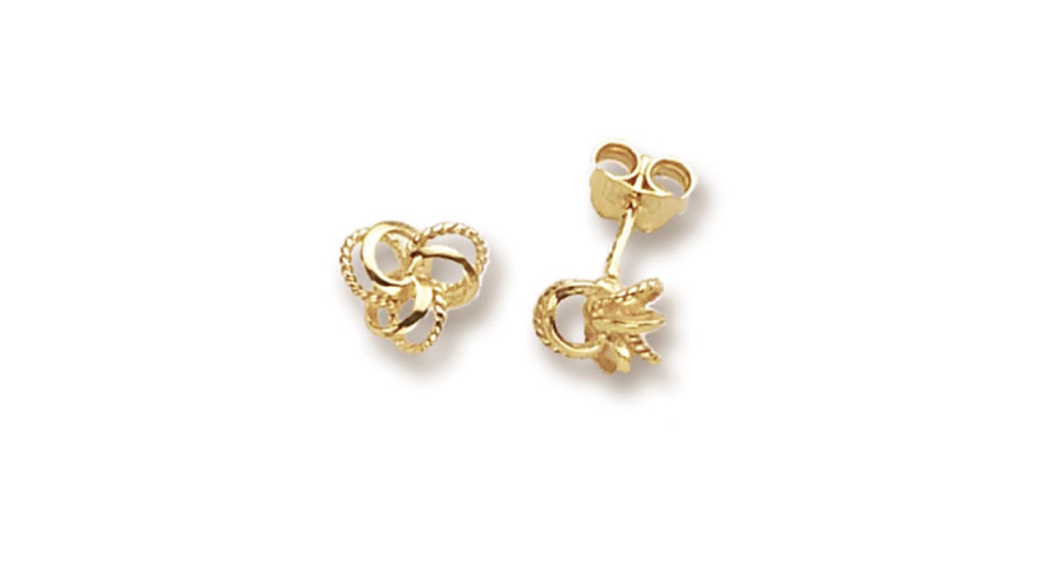 9ct Yellow Gold Knot Studs