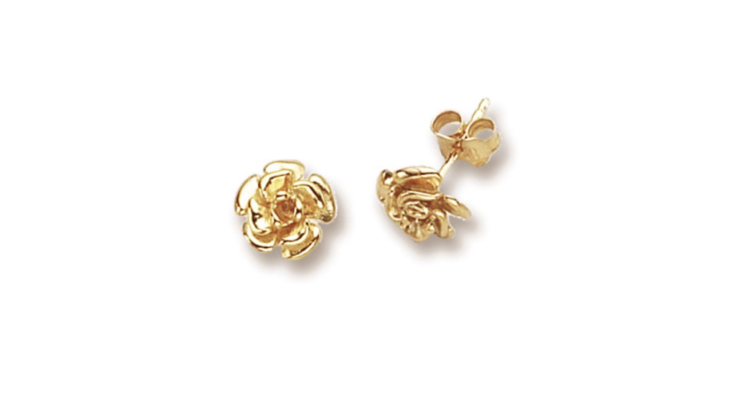 9ct Yellow Gold Flower Studs