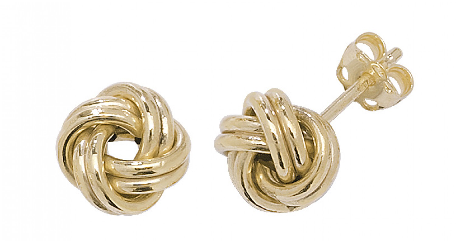 9ct Yellow Gold Double Knot Studs