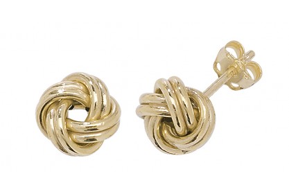 9ct Yellow Gold Double Knot Studs