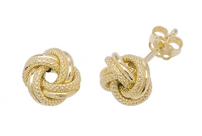 9ct Yellow Gold Double Knot Studs