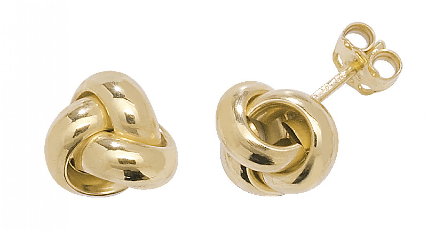 9ct Yellow Gold Knot Studs