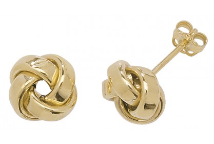 9ct Yellow Gold Double Knot Studs