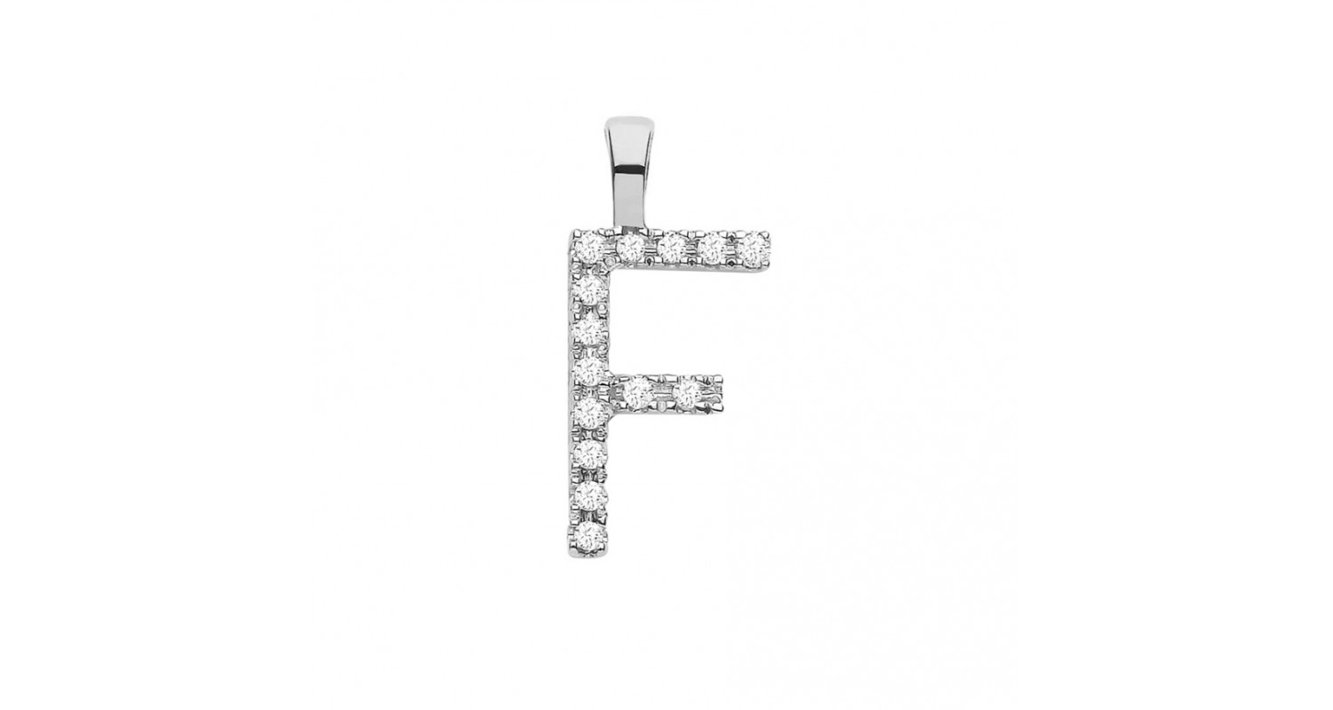 9ct White Gold 0.05ct Diamond F Initial