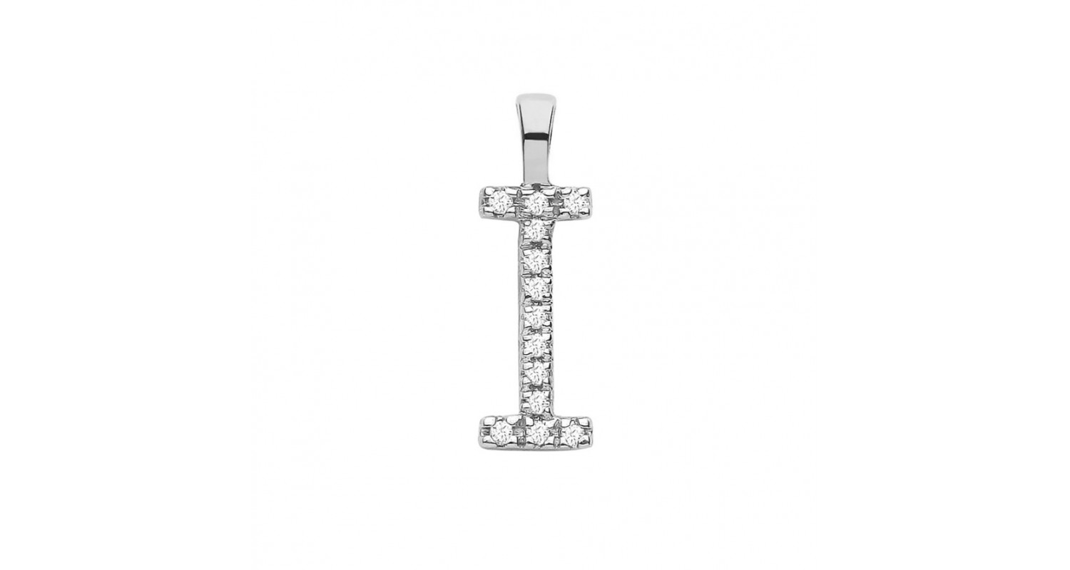 9ct White Gold 0.05ct Diamond I Initial