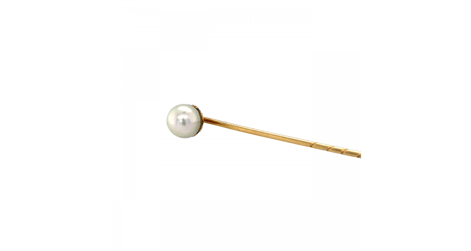 9ct Yellow Gold Pearl Tie Pin