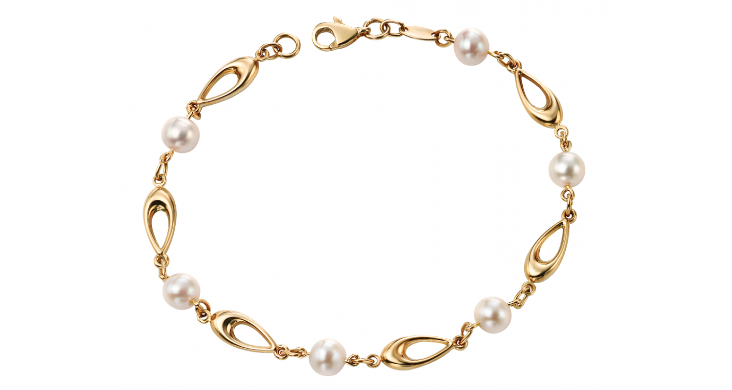 9ct Yellow Gold Freshwater Pearl Bracelet