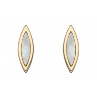 9ct Yellow Gold Navette Mother of Pearl Earrings