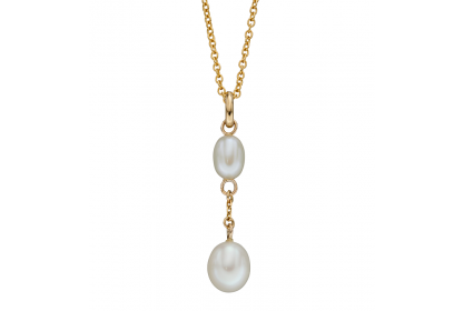 9ct Yellow Gold Freshwater Pearl Tier Drop Necklace