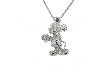 18ct White Gold Diamond Mickey Mouse Necklace