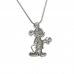 18ct White Gold Diamond Mickey Mouse Necklace