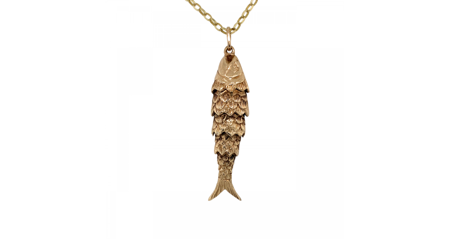 9ct Yellow Gold Fish Necklace