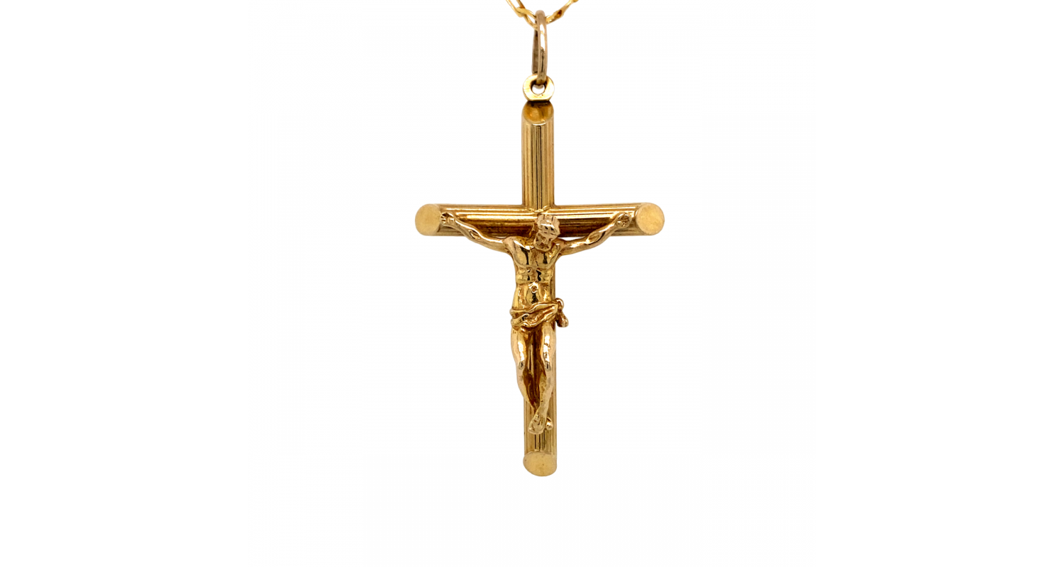 9ct Yellow Gold Crucifix Necklace