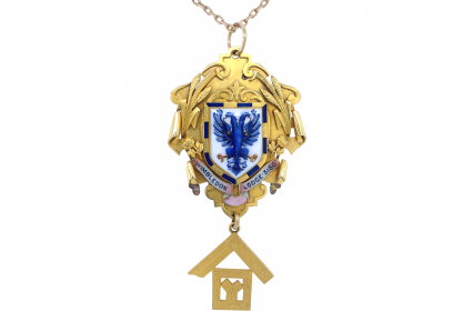 15ct Yellow Gold Masonic Wimbledon Medal Necklace