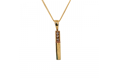 9ct Yellow Gold Diamond Drop Necklace