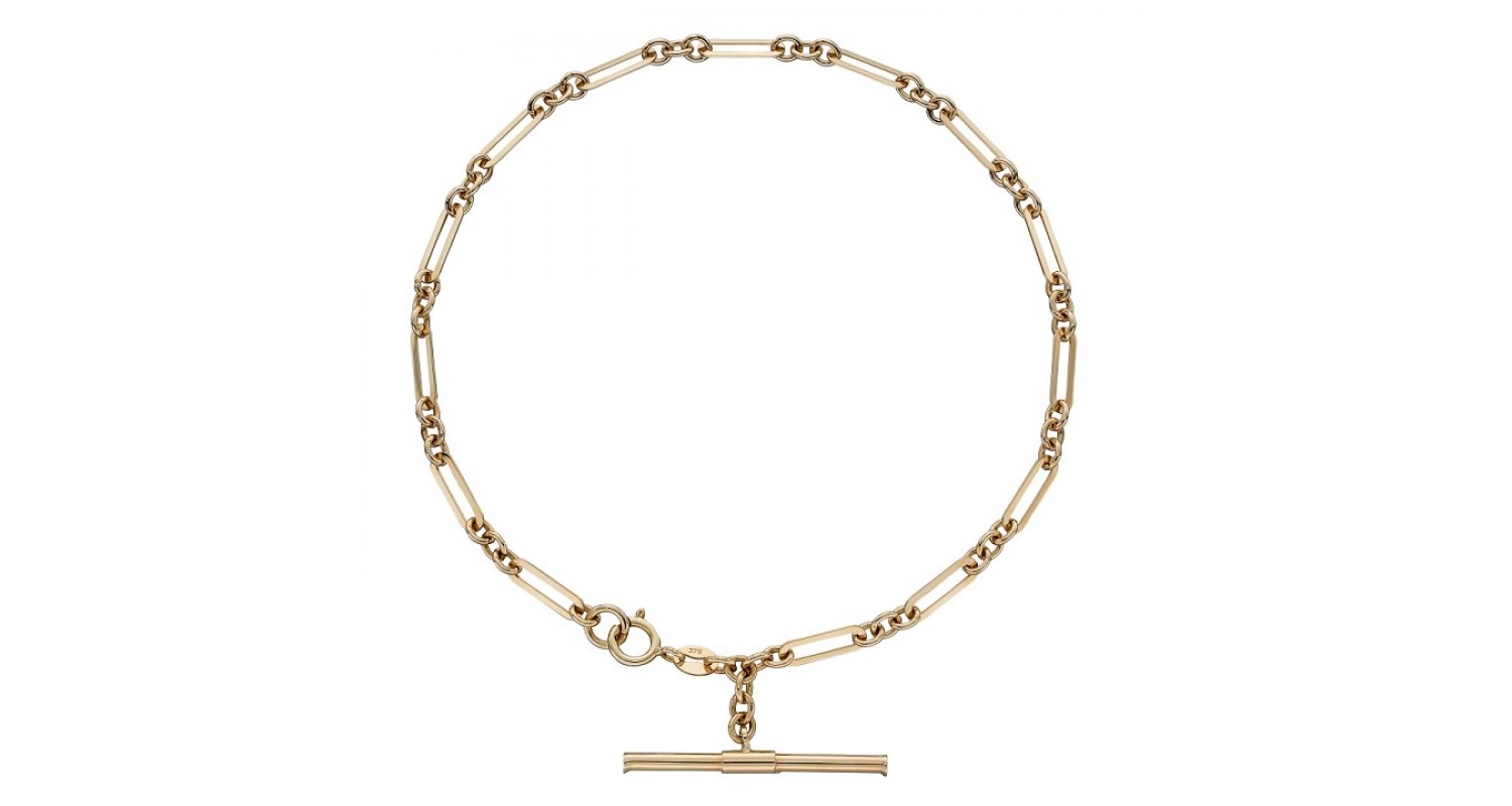 9ct Yellow Gold T-Bar Bracelet