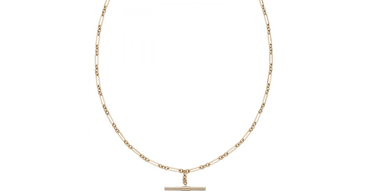 9ct Yellow Gold T-Bar Necklace