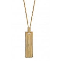 9ct Yellow Gold Long Bar Column Necklace