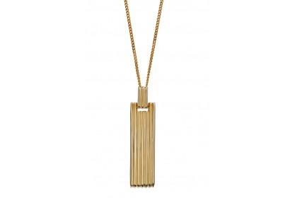 9ct Yellow Gold Long Bar Column Necklace