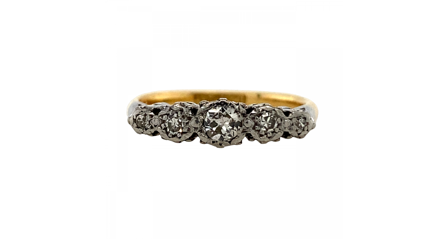 18ct Yellow Gold/Plat 0.25ct Diamond Ring