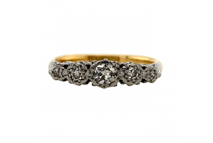 18ct Yellow Gold/Plat 0.25ct Diamond Ring