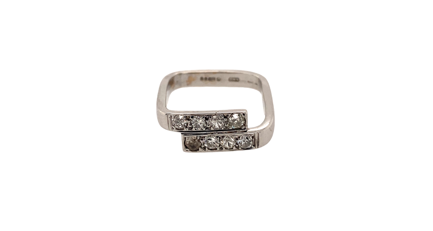 9ct White Gold 0.40ct Old Cut Diamond Ring