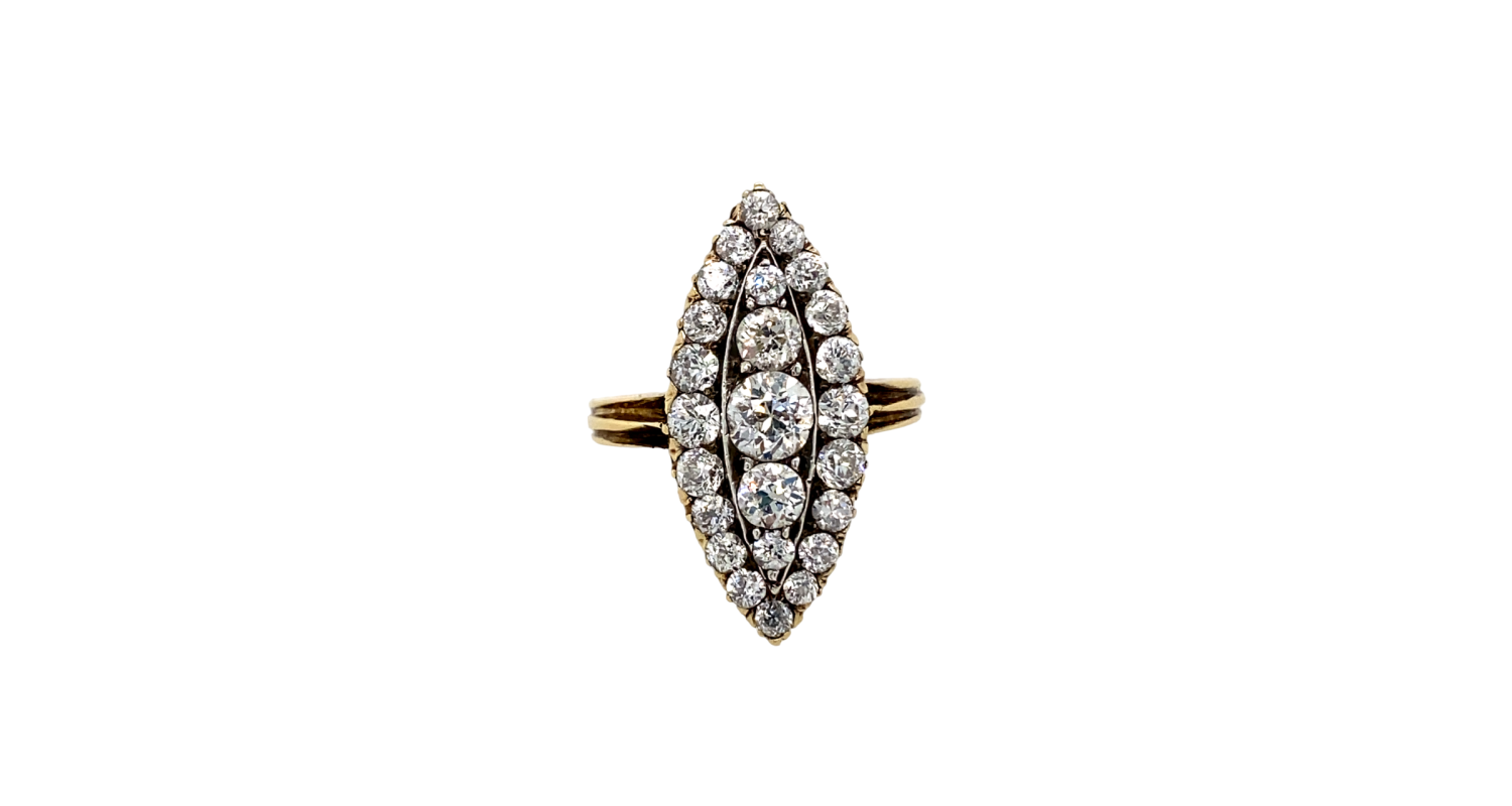 Victorian 18ct Gold 2.3ct Old Cut Diamond Ring