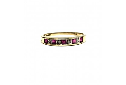 9ct Yellow Gold Ruby and Diamond Eternity Ring