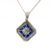 18ct White Gold Sapphire & Diamond Pendant