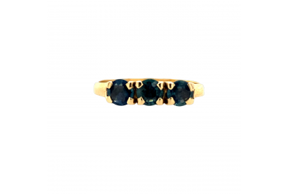 9ct Yellow Gold Australian Sapphire Trilogy Ring