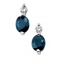 9ct White Gold Sapphire & Diamond Earrings