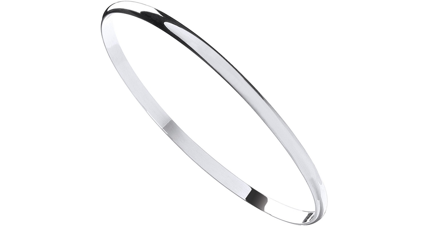 Sterling Silver 4mm Solid Slave Bangle