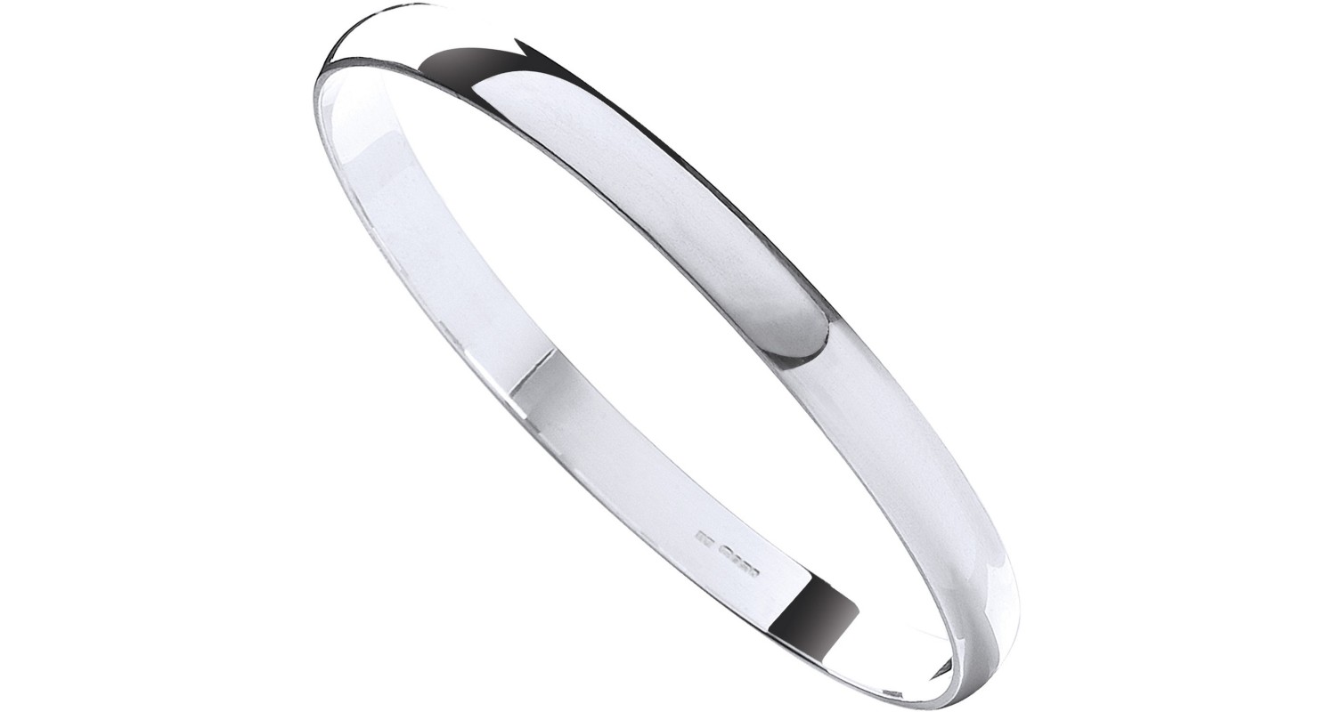 Sterling Silver 7mm Solid Slave Bangle