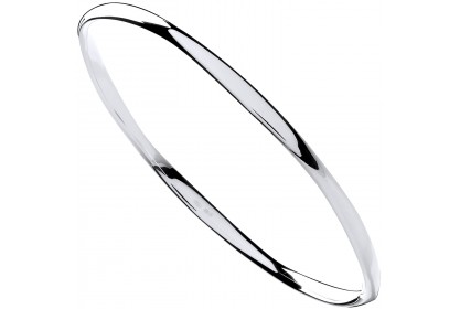 Sterling Silver Faceted Slave Bangle