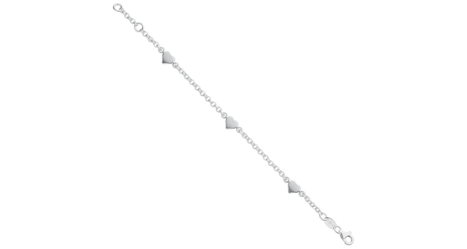 Sterling Silver Babies' Heart Bracelet