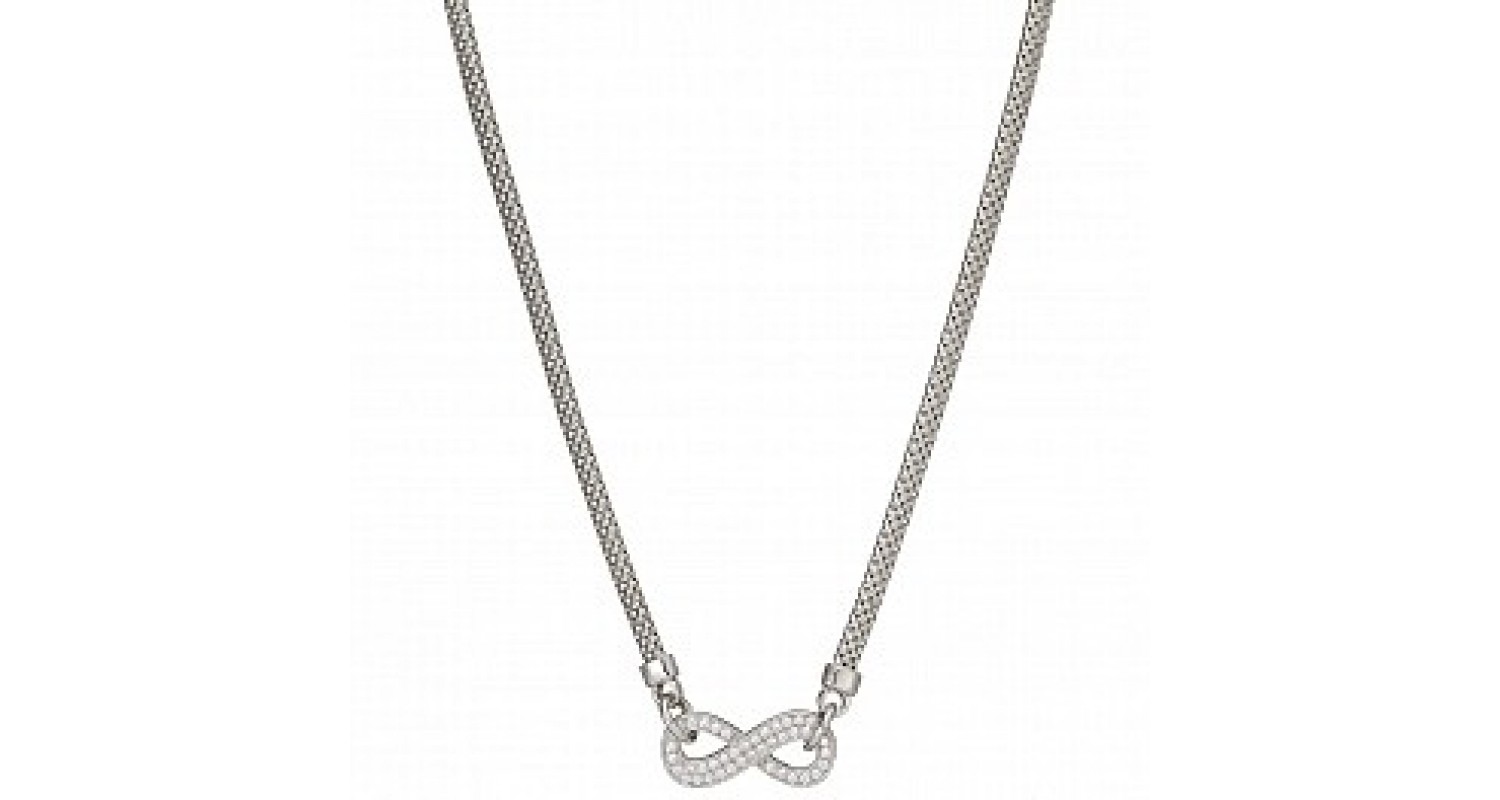 Sterling Silver CZ Infinity Necklace