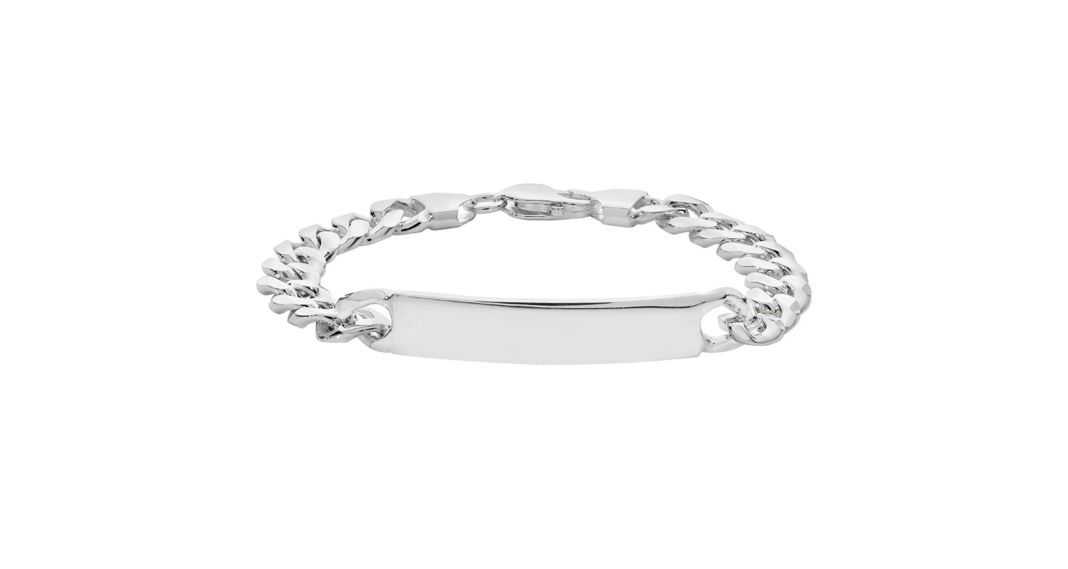 Sterling Silver Mens ID Bracelet