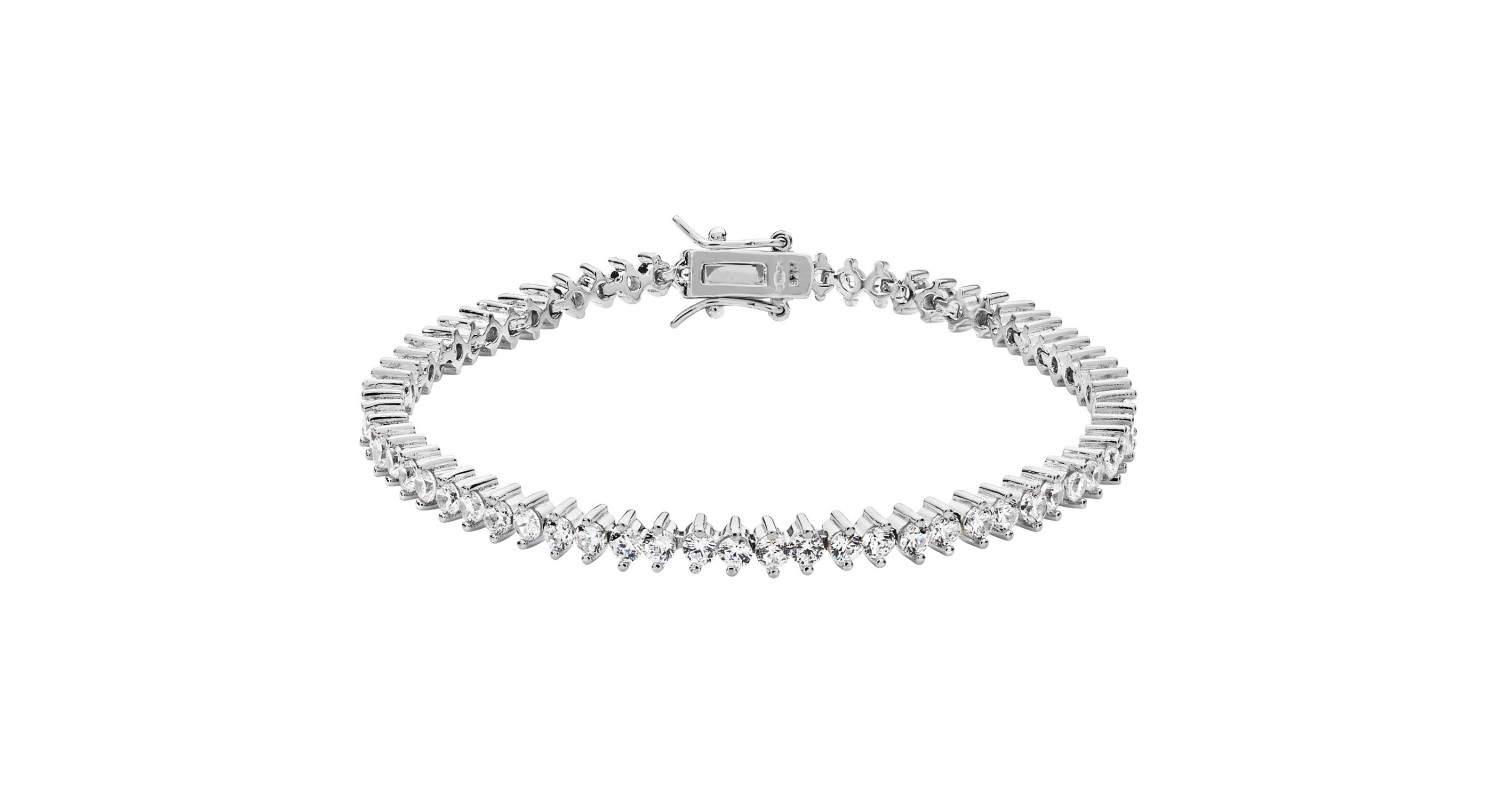 Sterling Silver CZ Set Line Bracelet