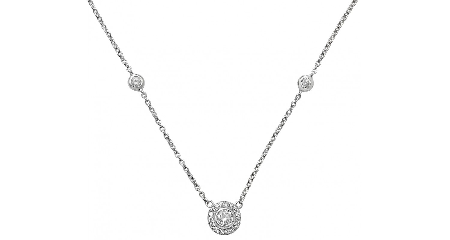 Sterling Silver CZ Necklace