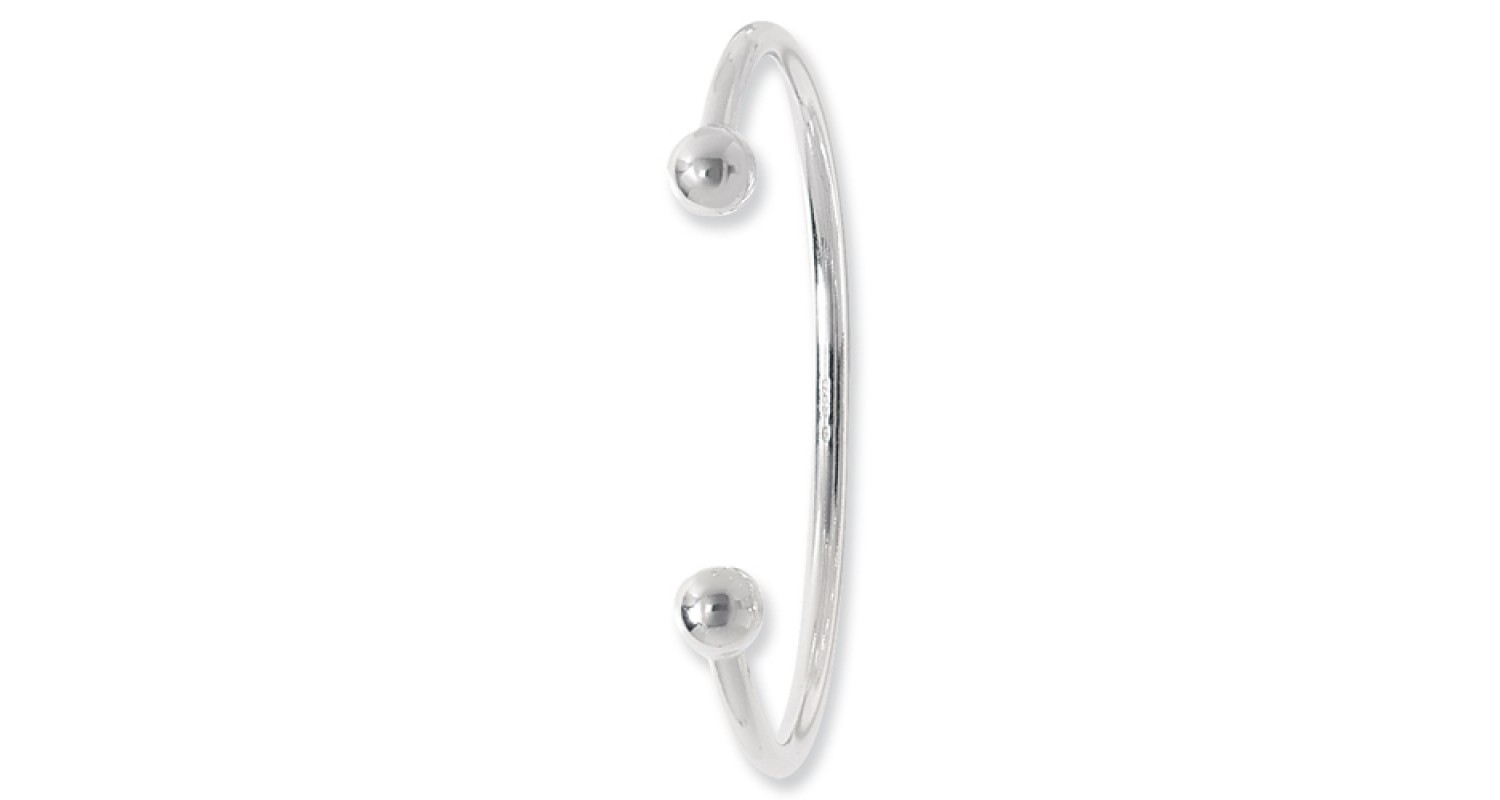 Sterling Silver Solid Ladies' Torque Bangle