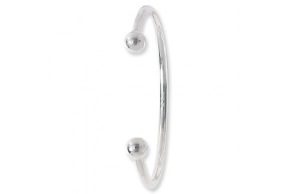 Sterling Silver Solid Ladies' Torque Bangle