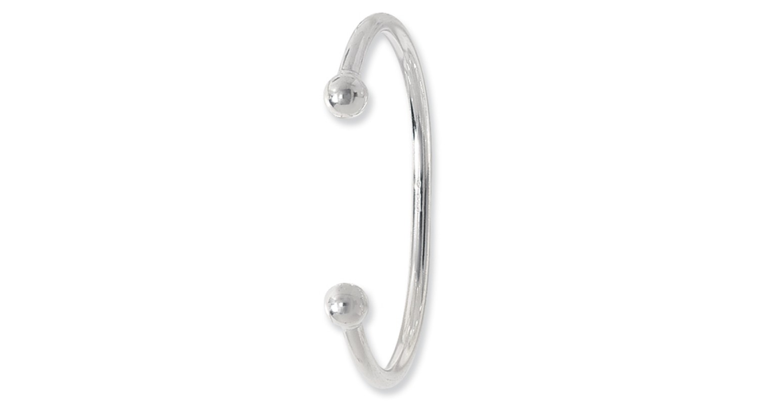 Sterling Silver Solid Ladies' Torque Bangle