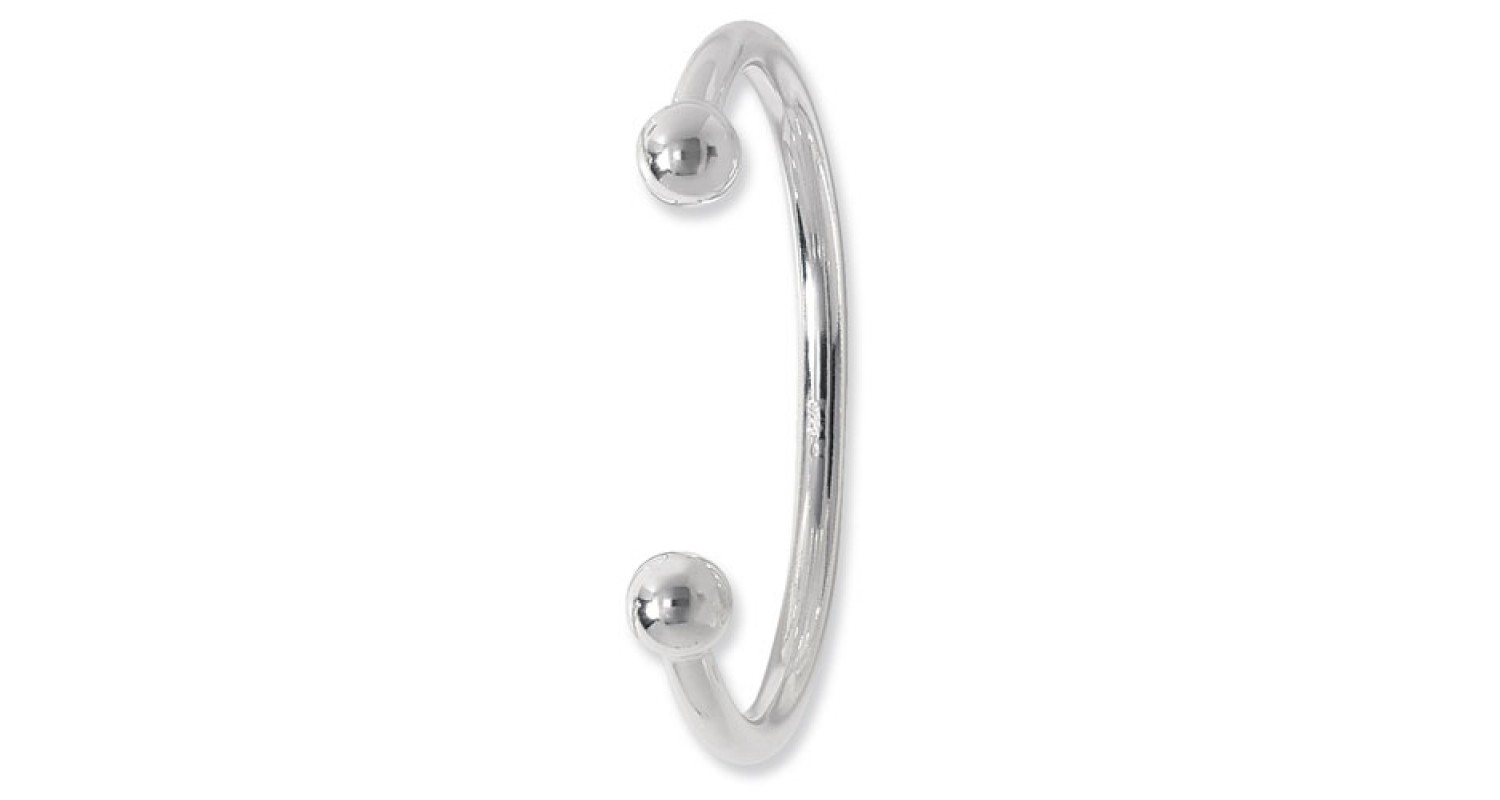 Sterling Silver Solid Heavyweight Ladies Torque Bangle